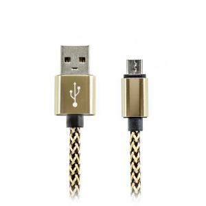 Kabel micro USB - USB 2.0 Premium Metallic, geflochten, verschiedene Farben, 20cm