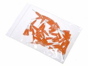 Geklebte Dosiernadeln mit Edelstahlkanüle 12,7mm orange-gelb 15G 50St