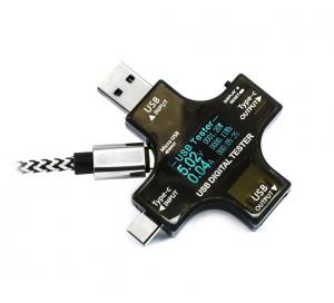 USB-Multitester mit Kapazitätsmessung, USB, micro USB, USB-C