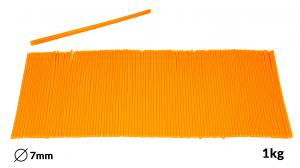 Schmelzbare orange Patronen für Klebepistole Durchmesser 7mm 1kg