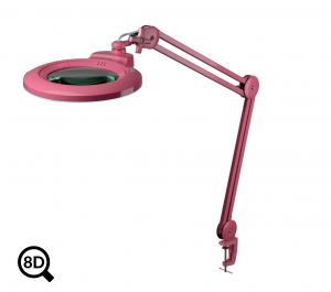 Rosa Kosmetiklampe mit Vergrößerungsglas IB-150, Durchmesser 150mm, 8D
