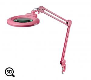 Rosa Kosmetiklampe mit Vergrößerungsglas IB-150, Durchmesser 150mm, 5D