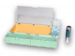 Miniatur-Kunststoffschubladen für SMD-Bauteile B4 - blau