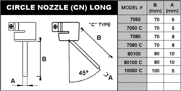 Heißluftdüse lang Durchmesser 8 mm, Länge 70 mm CN7080