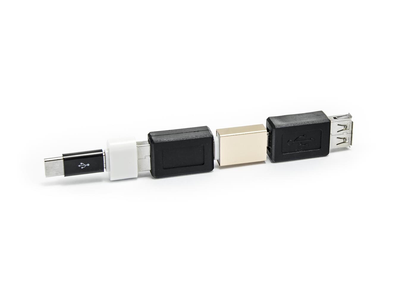 Set mit 6 USB-Reduzierern - micro USB, USB-C (Typ-C), USB
