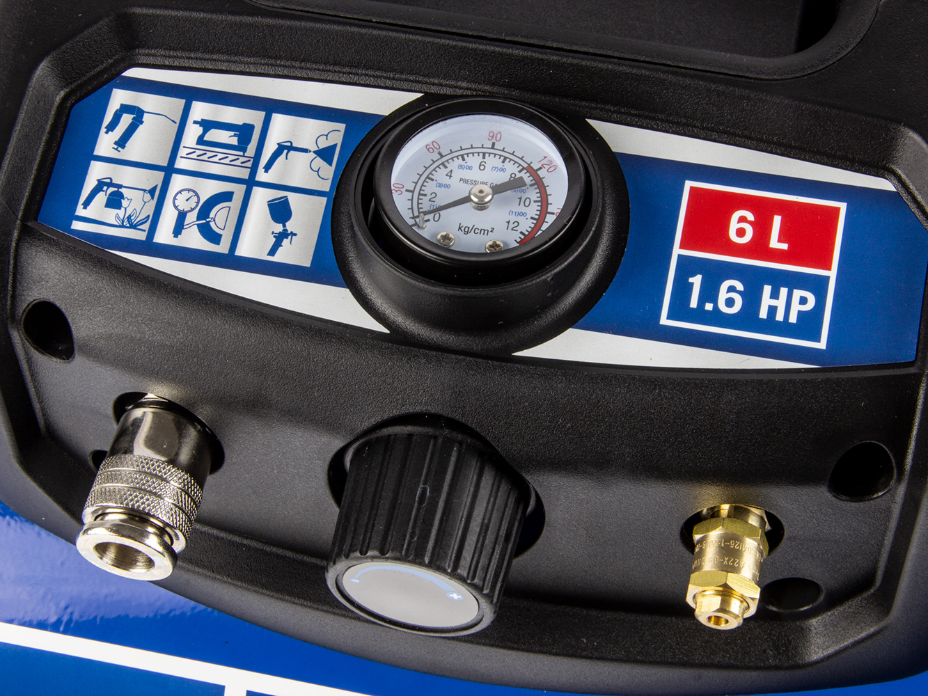 Mittlerer Kompressor mit 6L Luftbehälter und Zubehör