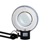 schwarze LED-Schreibtischlampe mit 8D-Lupe und UV-Licht, IB-9001LED 1200lm, 6500K, 405nm
